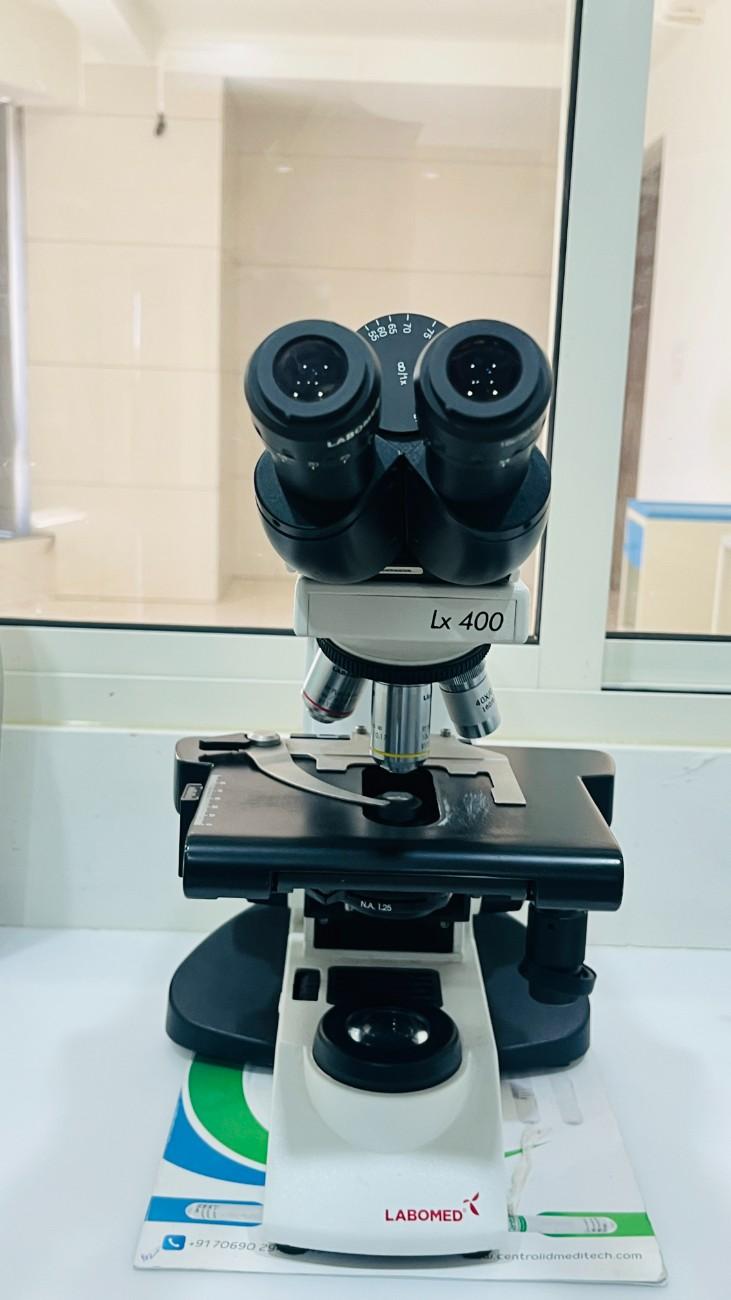 Reception and front desk area at Ved Pathology Laboratory